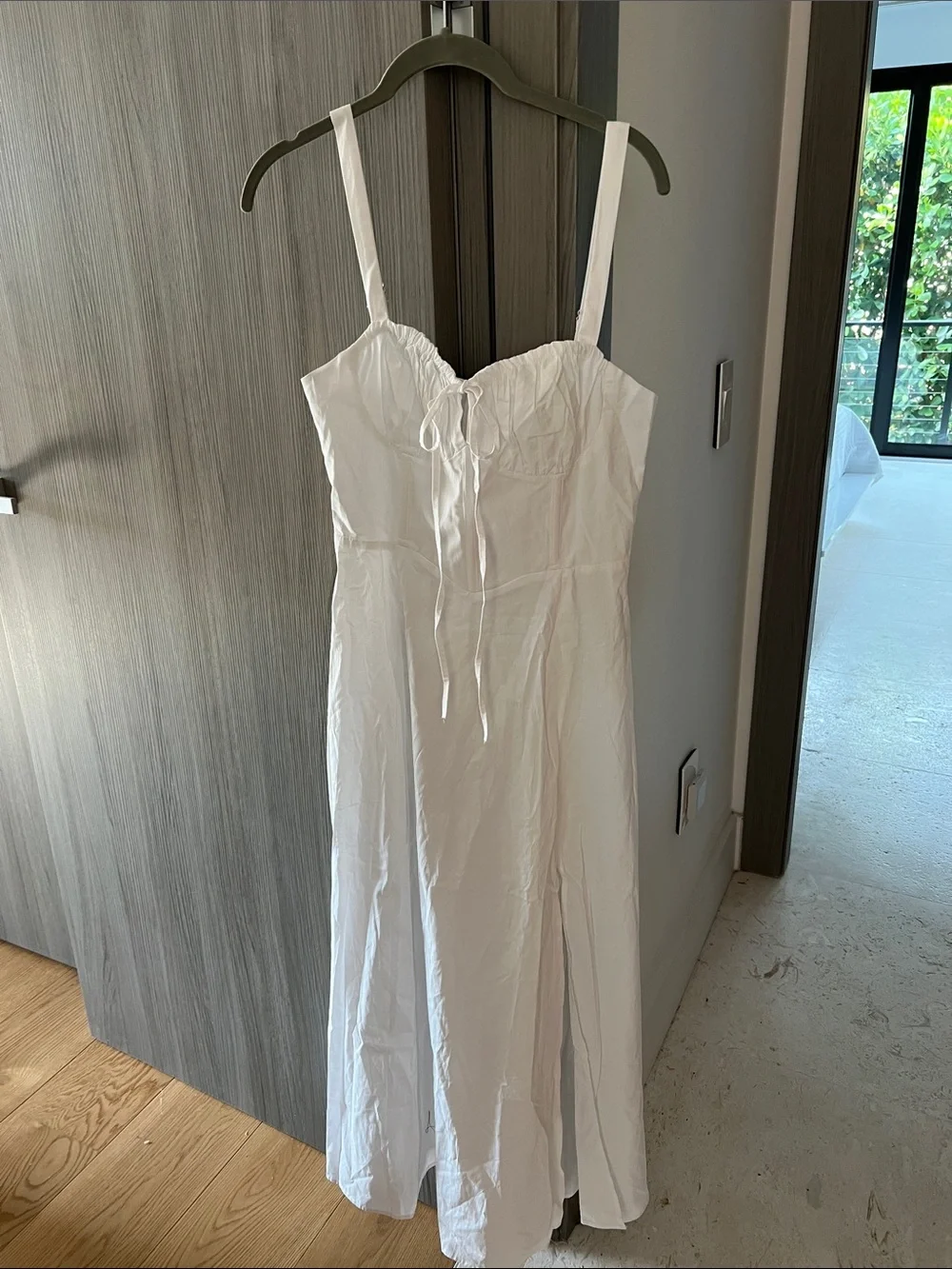 NWT REVOLVE Australia SHOWPO Maiya midi peasant dress side slit white US 6 - Picture 8 of 10